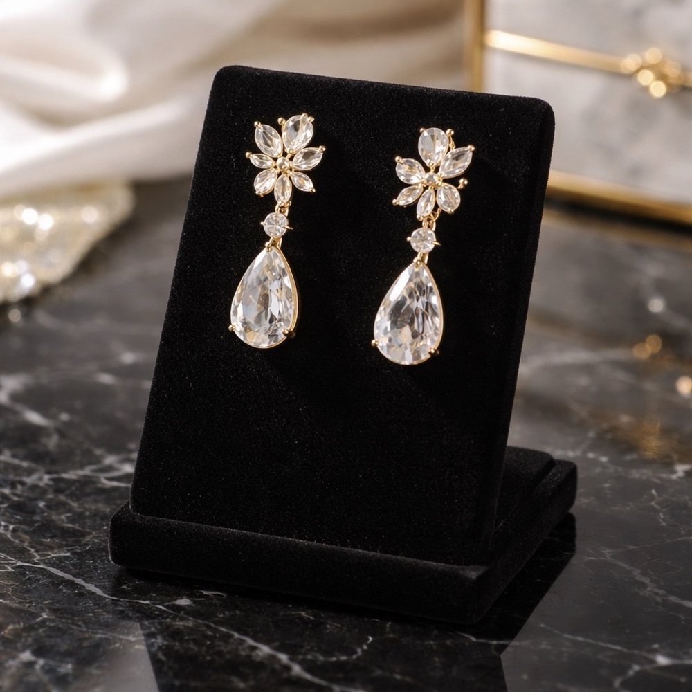 Elegant Gold and Silver Drop Earrings
